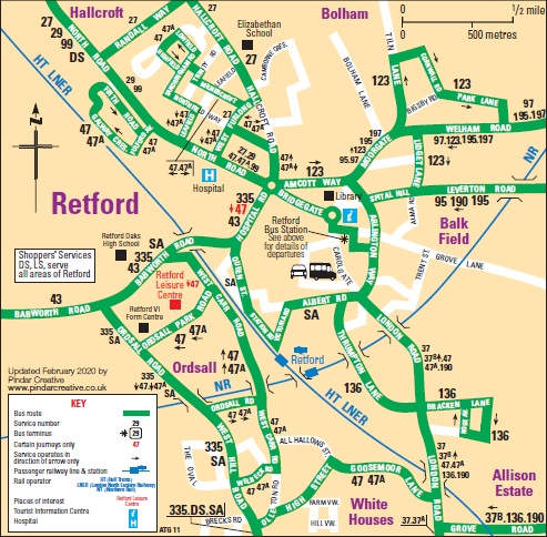 Retford bus map