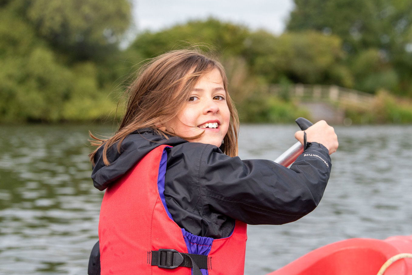 Smiling Canoe Girl