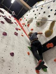 A person climbing a rock wall