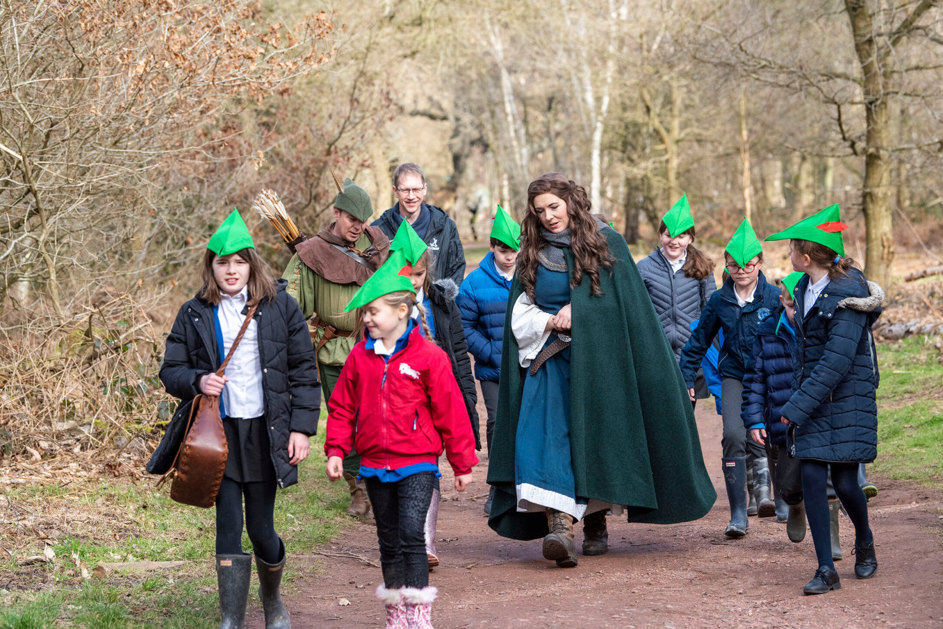 Sherwood Children Robin And Marion Walking In Sherwood